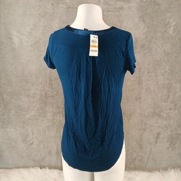 NWT ALFANI Women Top Petite SMALL Satin Neck Band Pullover Rayon Blend - Picture 5 of 9
